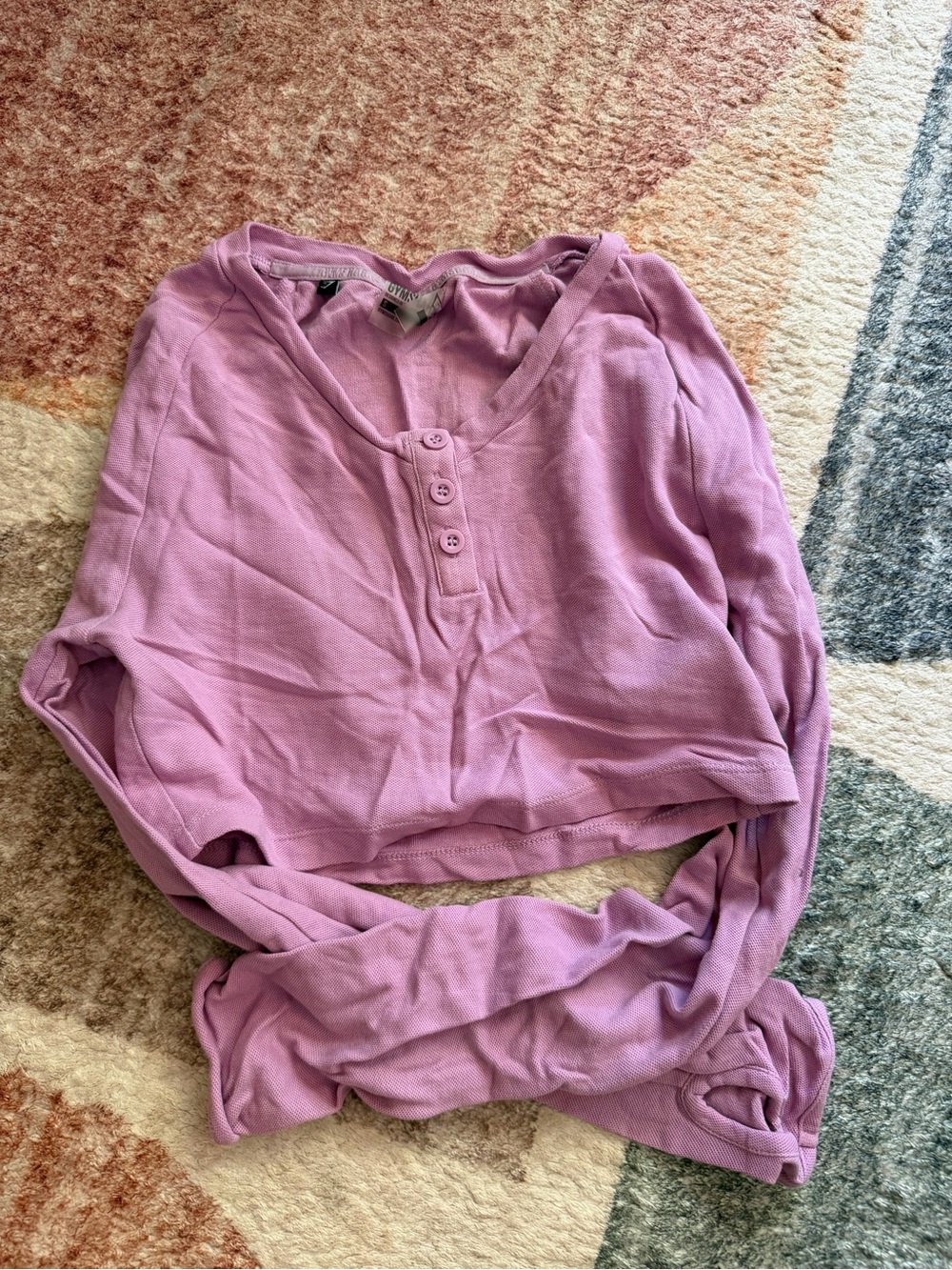 Gymshark Lavender Long-Sleeve Henley Top